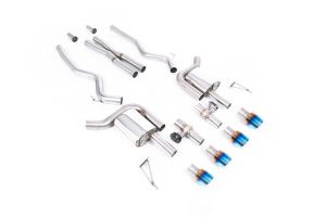  Active Valved Cat Back with X Pipe and GT-100 / 4' Burnt/Blue Titanium Tips
