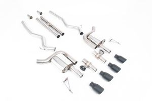  Active Valved Cat Back with H Pipe and GT-100 / 4' Cerakote Black Tips - (loudest)