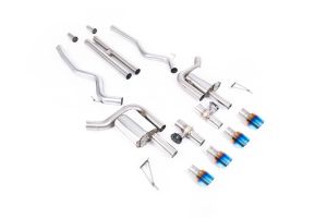  Active Valved Cat Back with H Pipe and GT-100 / 4' Burnt/Blue Titanium Tips - (loudest)