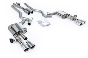  Dual Quad Outlet with Active Valves Non-Resonated with GT-100 Polished Trims - Requires OE GT 5.0 Rear Diffuser