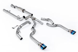  Dual Outlet (Non Tremor Models) - Race Part-Resonated (Louder) with 2 x GT-100 Burnt Titanium Tips