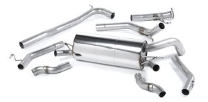  Non-resonated (louder). Uses original tailpipes
