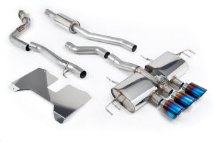  Part Resonated (Road+) Valved Catback with GT-115 Burnt/Blue Titanium Trims