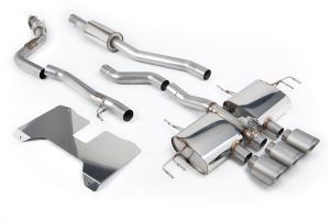  Part Resonated (Road+) Valved Catback with GT-115 Brushed Titanium Trims