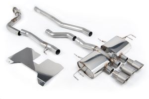  Non Resonated (Loudest) Valved Catback with OE Style 2 x 4" and 1 x 4.5" Brushed Titanium Trims