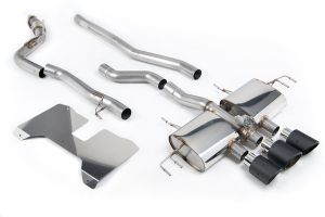  Non Resonated (Loudest) Valved Catback with OE Style 2 x 4" and 1 x 4.5" Carbon Fibre Trims