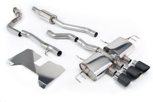  Part Resonated (Road+) Valved Catback with OE Style 2 x 4" and 1 x 4.5" Carbon Fibre Trims