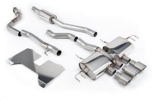  Part Resonated (Road+) Valved Catback with OE Style 2 x 4" and 1 x 4.5" Brushed Titanium Trims