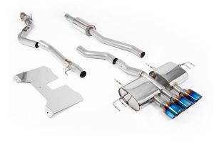  Part Resonated (Road+) NON VALVED Catback with GT-115 Burnt/Blue Titanium Trims