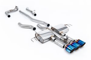  Cat Back Non-Resonated (Loudest) with 3 x GT-115 Burnt/Blue Titanium Trims