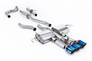  Cat Back Resonated with 3 x GT-115 Burnt/Blue Titanium Trims