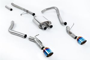  Side Exit Cat Back with GT-115 Burnt/Blue Titanium Tips (No Impact to ground clearance)