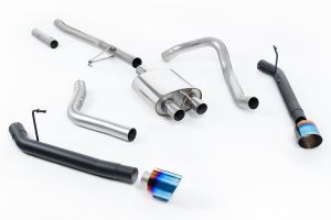  Rear Exit Cat Back with GT-115 Burnt/Blue Titanium Tips (Reduces ground clearance on the rear of the vehicle)