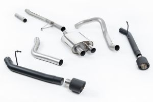  Rear Exit Cat Back with JET-115 Carbon Tips (Reduces ground clearance on the rear of the vehicle)