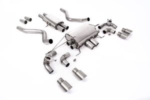  OPF/GPF Back Resonated Valved System with Quad GT-90 Brushed Titanium Trims - ECE Approved