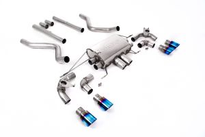 OPF/GPF Back Non-Resonated Valved System (Louder) with Quad GT-90 Burnt/Blue Titanium Trims