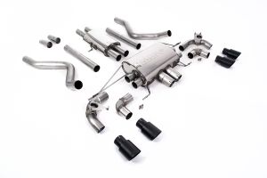  OPF/GPF Back Resonated Valved System with Quad GT-90 Cerakote Black Trims - ECE Approved