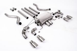  OPF/GPF Back Non-Resonated Valved System (Louder) with Quad GT-90 Brushed Titanium Trims