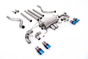  OPF/GPF Back Non-Resonated Valved System (Louder) with Quad GT-90 Burnt/Blue Titanium Trims