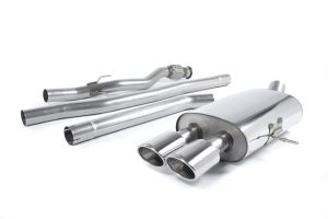  Non-resonated (louder). Twin Oval Tailpipes. Does not fit vehicles with John Cooper Works body kit