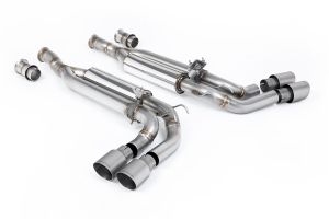  Cat Back Valved with Brushed Titanium GT-90 Trims - Re-uses OE Valve Motors - NOTE - Requires additional OE Clamp and Bolt from Mercedes 2 x A 203 490 06 41 / 2 x N 910143 008006)