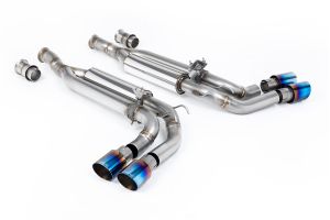  Cat Back Valved with Burnt/Blue Titanium GT-90 Trims - Re-uses OE Valve Motors - NOTE - Requires additional OE Clamp and Bolt from Mercedes 2 x A 203 490 06 41 / 2 x N 910143 008006) 