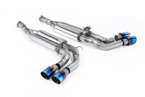  Cat Back Valved with Burnt/Blue Titanium GT-90 Trims - Re-uses OE Valve Motors