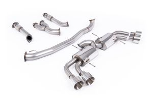 90mm Race System - Non Resonated Front Pipes - Polished GT127 Trims