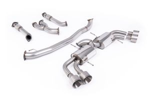  90mm Race System - Non Resonated Front Pipes - Titanium GT127 Trims