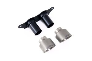  Fits with OE rear Silencer or Milltek Bypass - GT-100 Brushed Titanium Trims