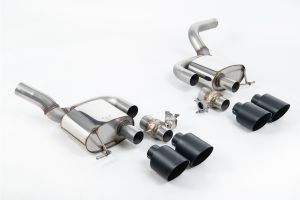 Valved Rear Silencers - Works with OE PSE Switch and requires OE system cutting - with Cerakote Black GT-115 Trims