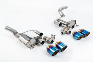  Valved Rear Silencers - Works with OE PSE Switch and requires OE system cutting - with Burnt Titanium GT-115 Trims