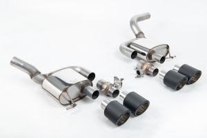  Valved Rear Silencers - Works with OE PSE Switch and requires OE system cutting - with Carbon JET-115 Trims