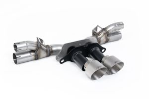 Rear Silencer Bypass - Works with OE Valved Side Silencers - GT-100 Brushed Titanium Trims