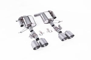  Valved Rear Silencers with GT-115 Brushed Titanium Tips - Requires OE Bracket to be cut