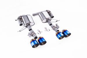  Valved Rear Silencers with GT-115 Burnt/Blue Titanium Tips - Requires OE Bracket to be cut