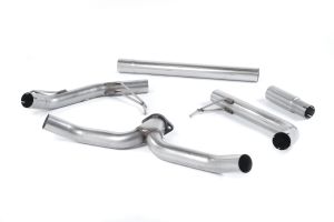 Dual-outlet. Requires right-hand outlet and tip (part # 5E0253682E) and right-hand rear silencer hanging bracket with rubber mount (part # 5Q0253144N) from your local Skoda dealer (DOES NOT FIT MODELS WITH ADBLUE)