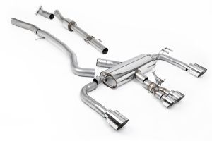 76.2mm / 3' Non Resonated Primary Cat Back (Loudest) with Polished GT Tips - Re-uses OE Valve Controls‚ Bypasses the Secondary Cat & No Cutting of the OE System Required