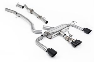  76.2mm / 3' Non Resonated Primary Cat Back (Loudest) with Cerakote Black GT Tips - Re-uses OE Valve Controls‚ Bypasses the Secondary Cat & No Cutting of the OE System Required