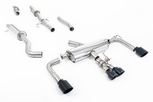  76.2mm / 3' Resonated Primary Cat Back with Cerakote Black GT Tips - Re-uses OE Valve Controls‚ Bypasses the Secondary Cat & No Cutting of the OE System Required
