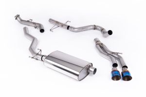  Non-Resonated (Louder) Catback with 2 x GT-100 Burnt/Blue Titanium Tips