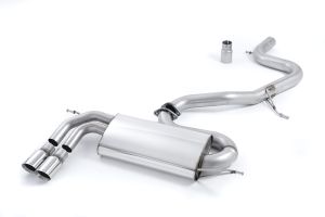 Non-resonated (louder) with smaller-volume rear silencer.