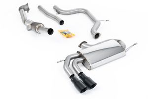  3-inch Race System. Non-resonated (louder). Cerakote Black Tips