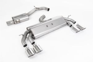  Non-Valved Race System. Resonated (Quieter). Polished Oval Tips