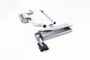  Cat Back Resonated GTD Twin Outlet Style with Cerakote Black Trims - Requires Golf Mk7.5 GTD Rear Valance - EC Approved