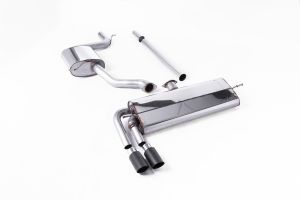  Cat Back Resonated GTD Twin Outlet Style with Carbon Trims - Requires Golf Mk7.5 GTD Rear Valance - EC Approved