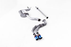  Cat Back Non-Resonated (louder) GTD Twin Outlet Style with Burnt Titanium Trims - Requires Golf Mk7.5 GTD Rear Valance