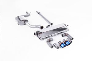  Cat Back Resonated GTI Dual Outlet Style with Burnt Titanium Trims - Requires Golf Mk7.5 GTI Rear Valance