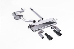  Cat Back Resonated GTI Dual Outlet Style with Cerakote Black Trims - Requires Golf Mk7.5 GTI Rear Valance