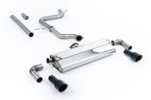  Cat Back Non-Resonated (Louder) GTI Dual Outlet Style with Cerakote Black Trims - Requires Golf Mk7.5 GTI Rear Valance
